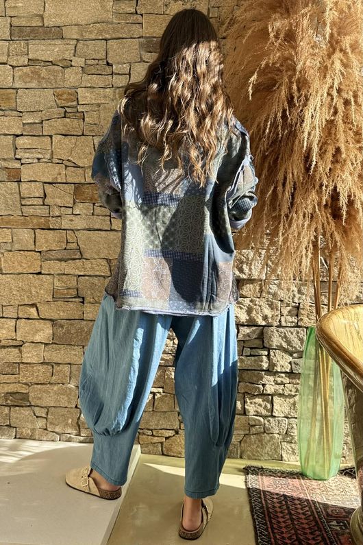 Hippie Shake Patchwork Sweatshirt Denim ~ 